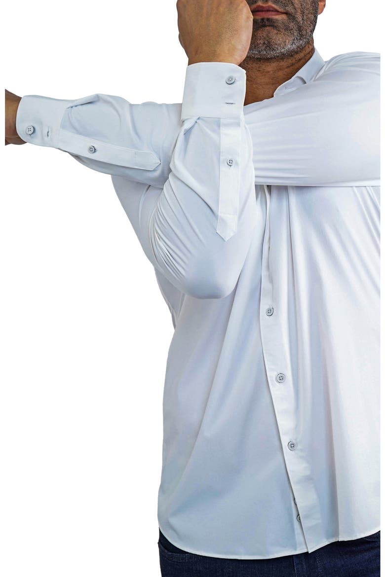 Einstein Contemporary Fit Stretch Button-Up Shirt, Alternate, color, WHITE