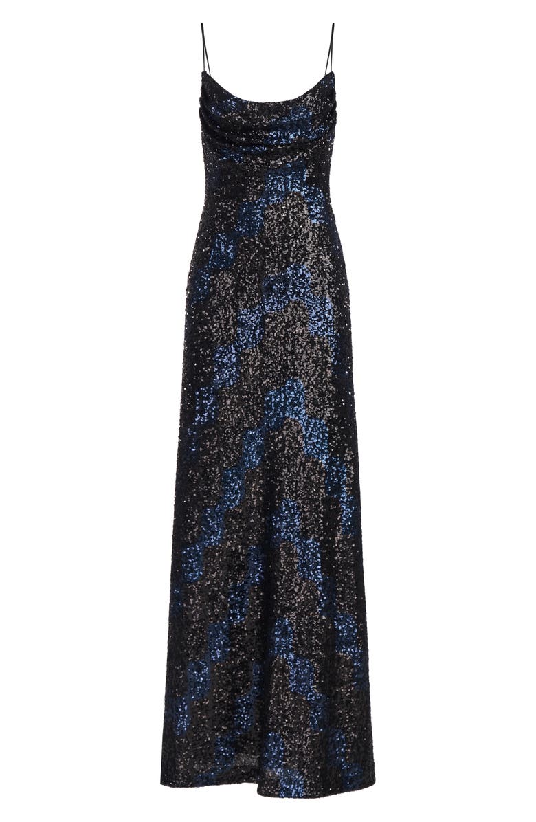 HALSTON Syrena Wave Sequin Gown, Alternate, color, 