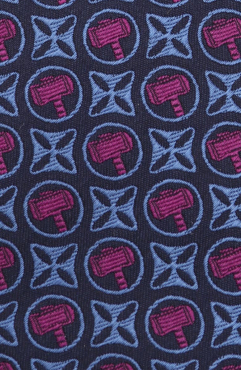 Cufflinks, Inc. x Marvel Thor Hammer Neat Silk Tie, Alternate, color, Blue