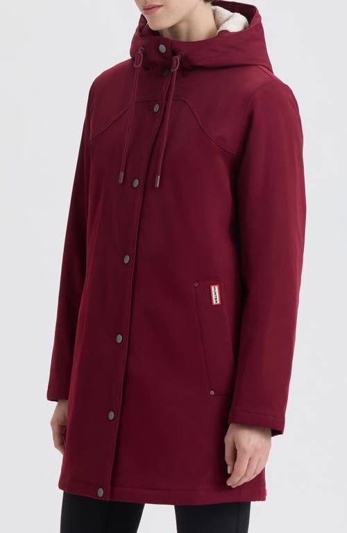 Hunter Billy Hooded Raincoat In Burgundy