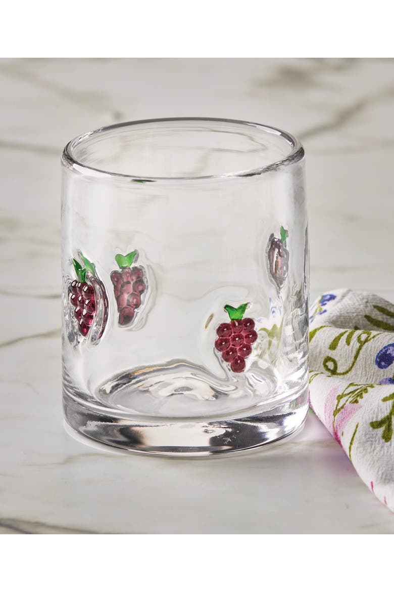 Grape Double Old Fashioned Glass 13 oz Purple Multi Glass 3.5x3.5x3.75 in, Alternate, color, Purple