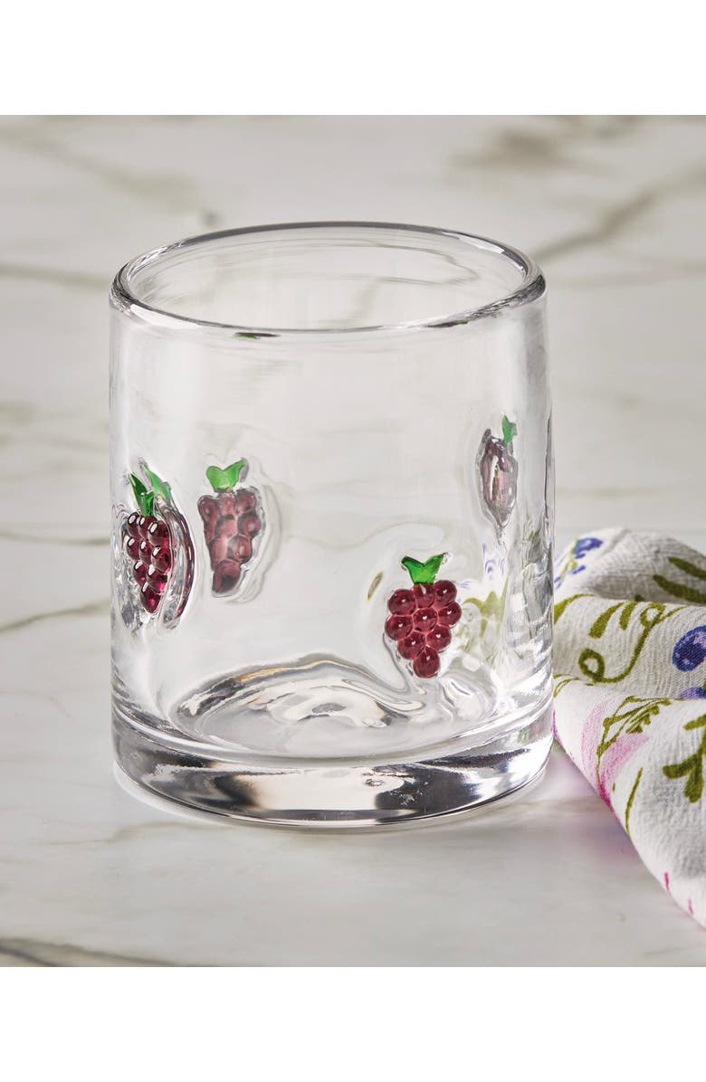 tag Grape Double Old Fashioned Glass 13 oz Purple Multi Glass 3.5x3.5x3.75 in, Alternate, color, Purple