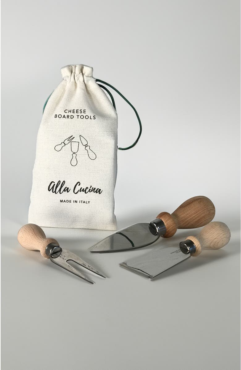 Verve Culture Italian Cheese Knives - Set of 3, Alternate, color, Brown