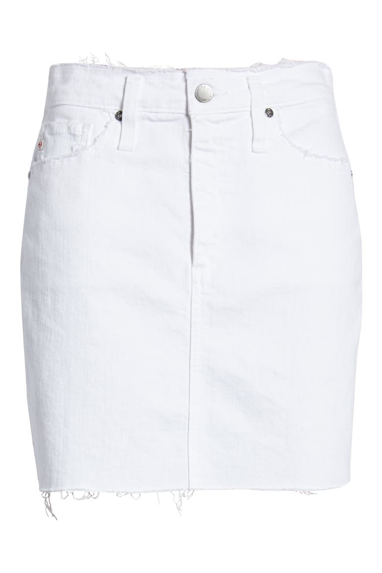 Vera Cutoff Denim Miniskirt, Alternate, color, RETRO WHITE
