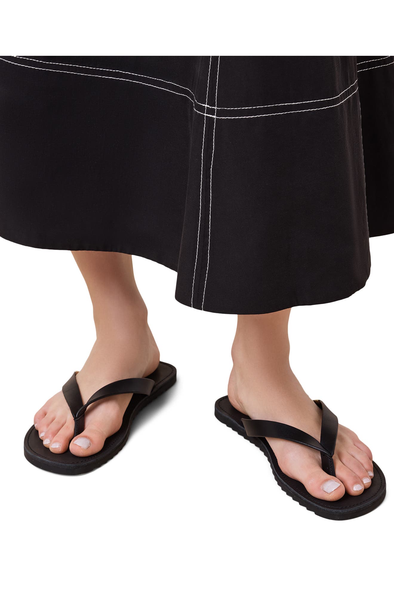 AllSaints Sydney Flip Flop, Alternate, color, Black