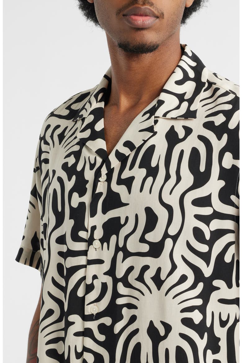Loefy Rocco Camp Shirt, Alternate, color, BLACK