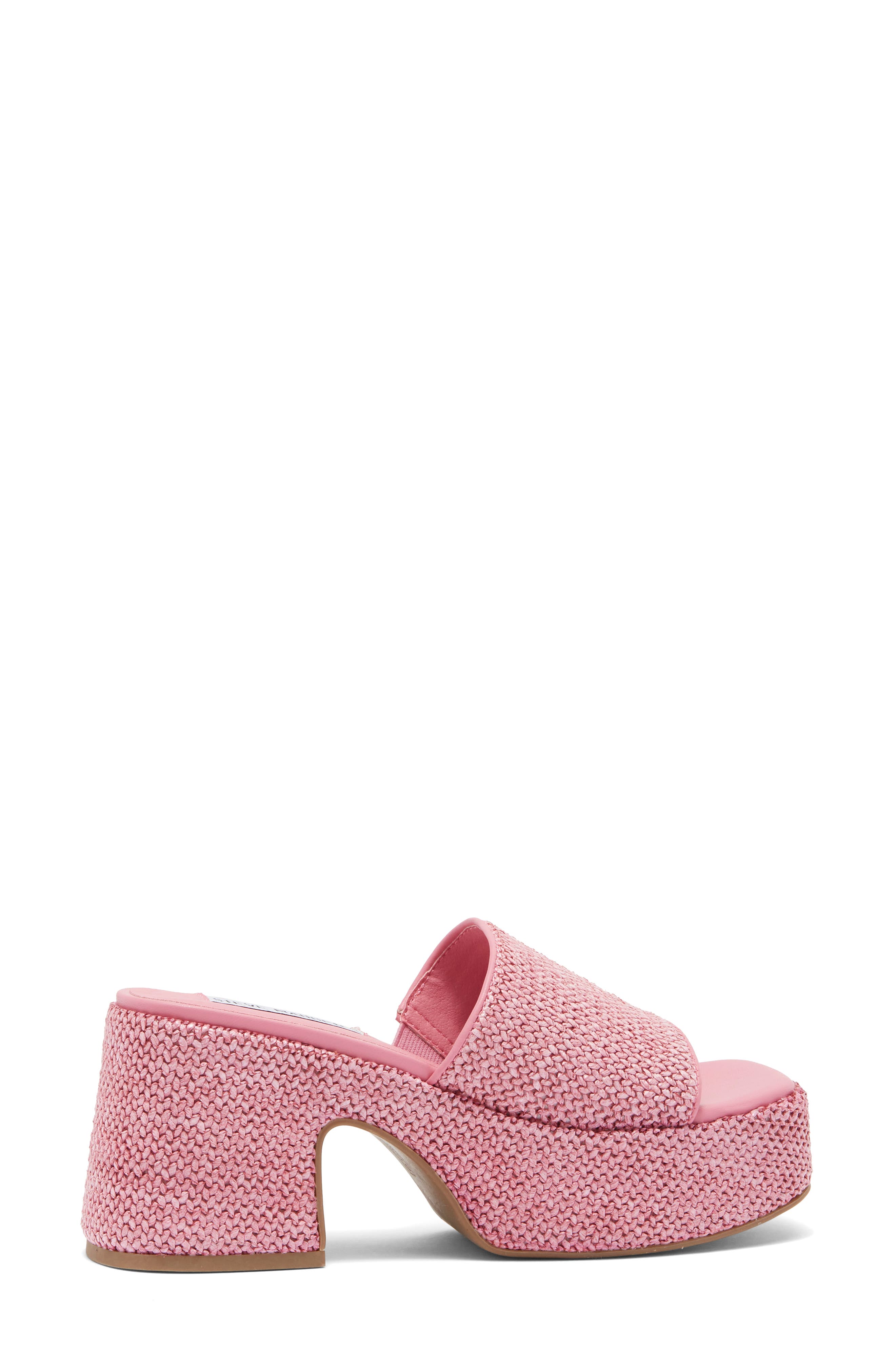 Steve Madden Reign Platform Mule, Alternate, color, Pink Raffia