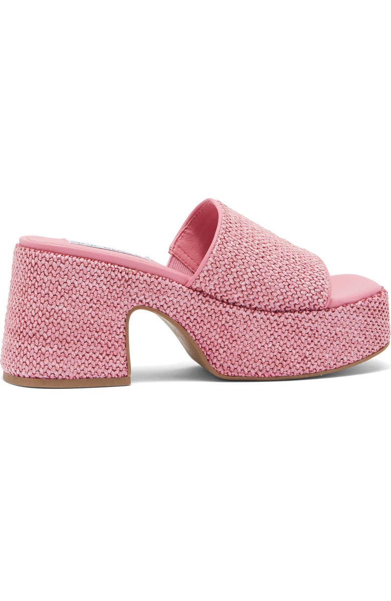Steve Madden Reign Platform Mule, Alternate, color, Pink Raffia