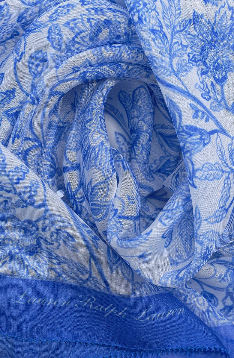 Lauren Ralph Lauren Summer Floral Square Silk Scarf, Alternate, color, 