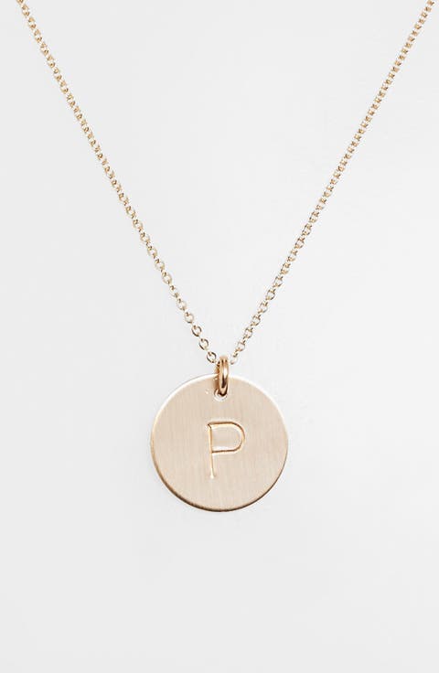 14k-Gold Fill Initial Disc Necklace