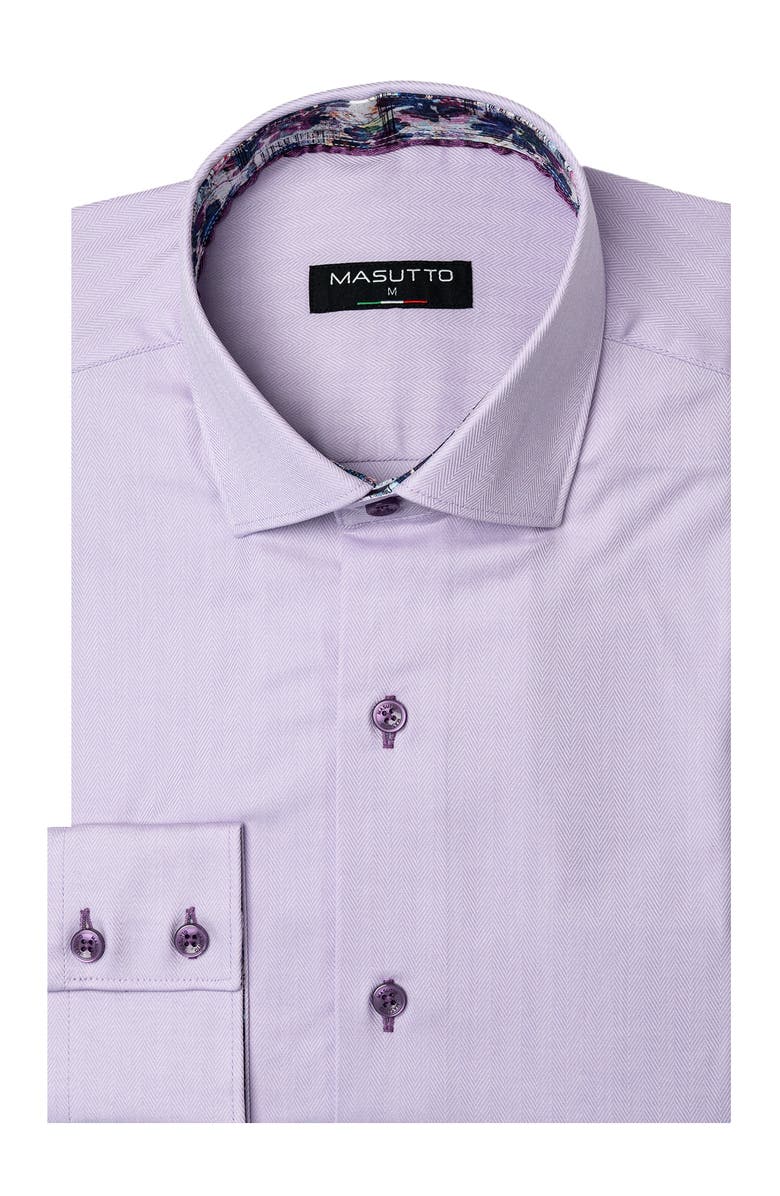 MASUTTO Lawrence Button Down Long Sleeve Shirt, Main, color, Purple