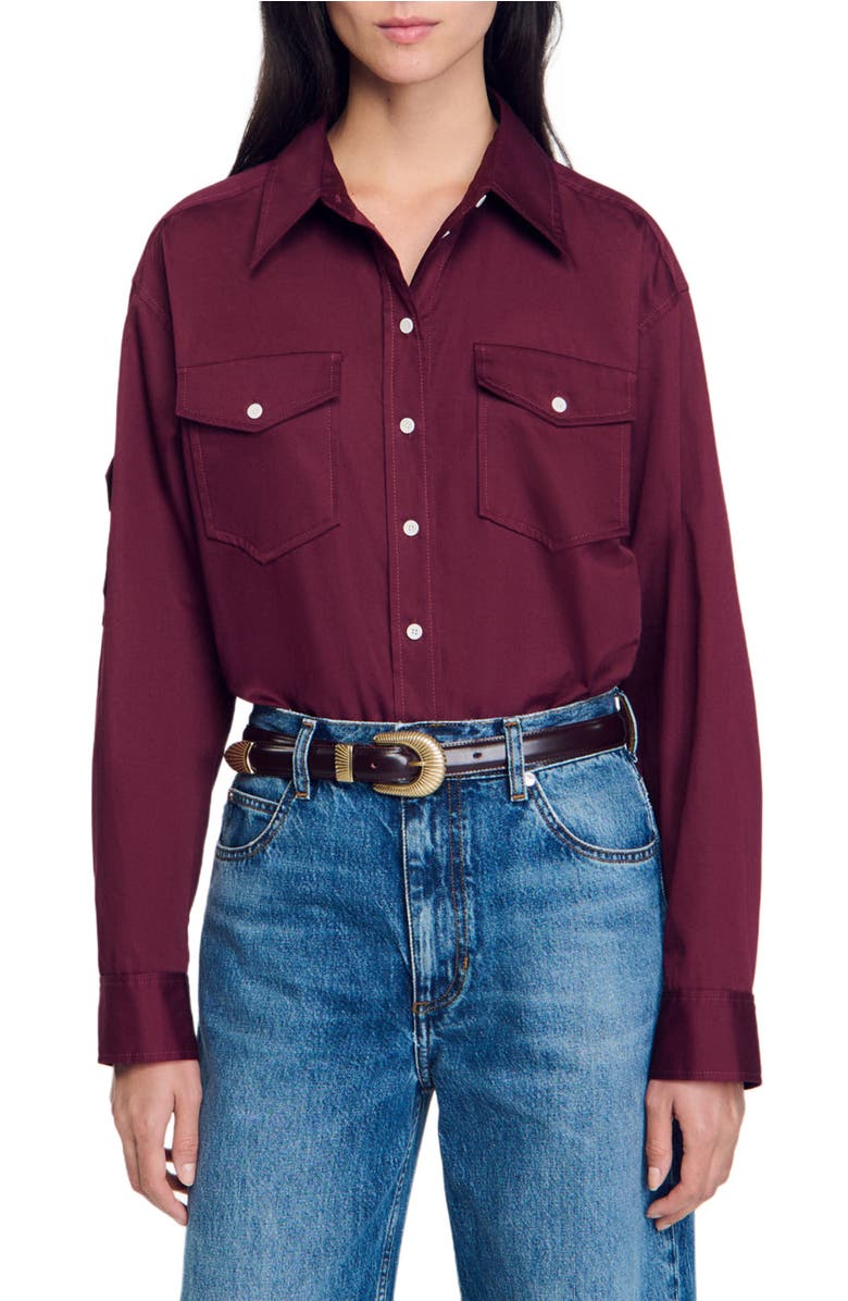 SANDRO Cotton shirt, Main, color, 