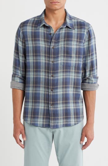 14th & Union Duofold Flannel Button-up Shirt In Blue