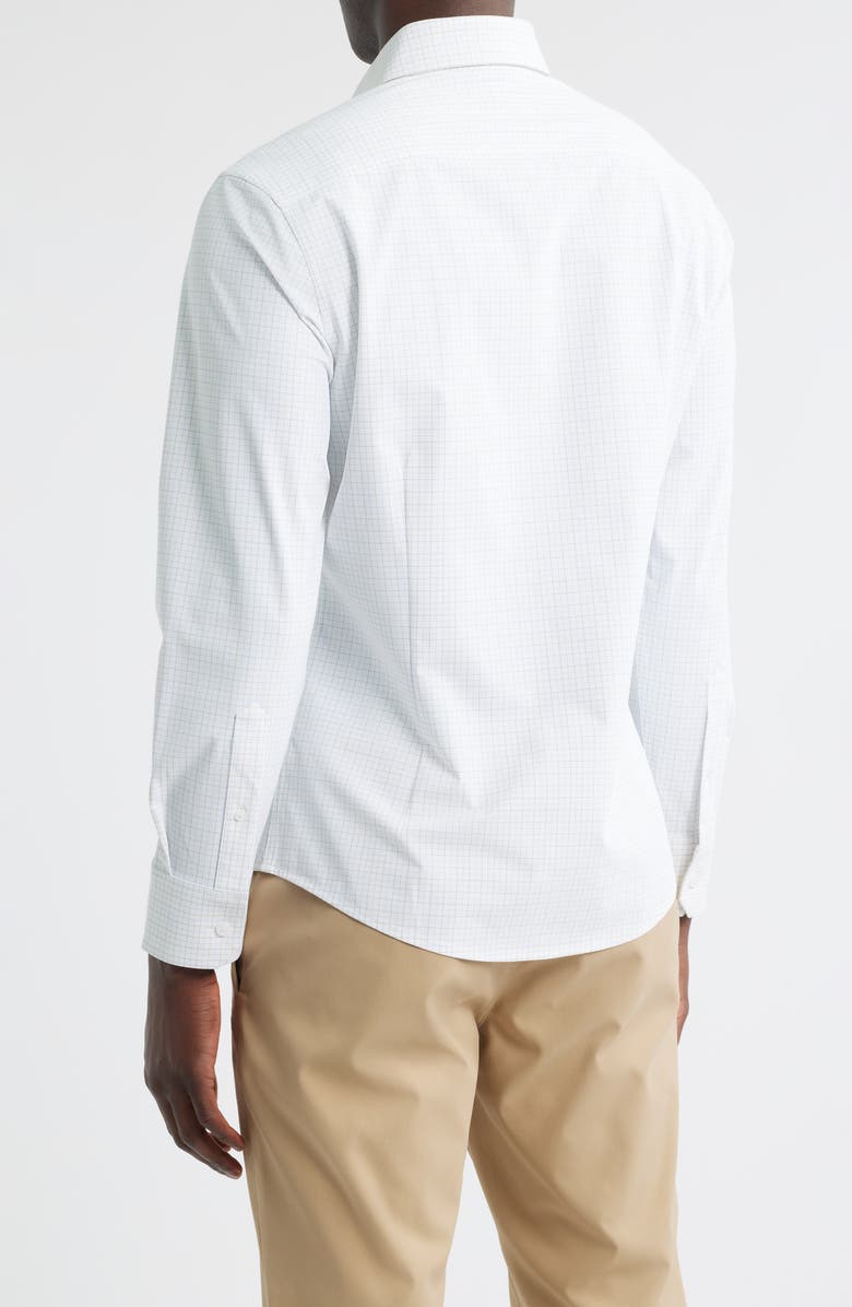 Mizzen+Main Leeward Trim Fit Microcheck No Tuck Button-Up Shirt, Alternate, color, White Connor Tattersall