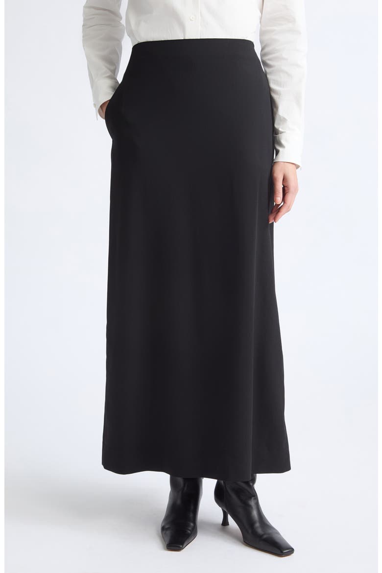 Virgin Wool Maxi Skirt, Main, color, BLACK