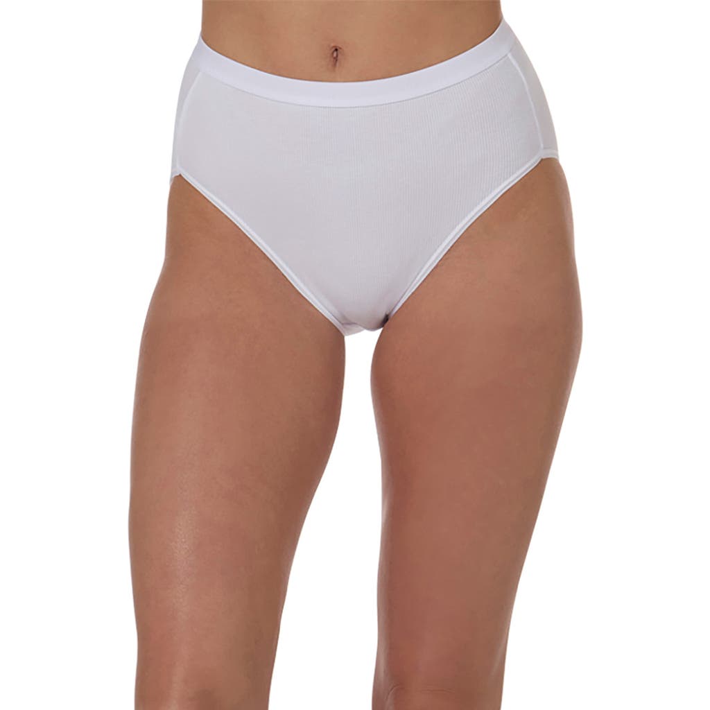Memoi Seamless Rib 3-pack Briefs In White