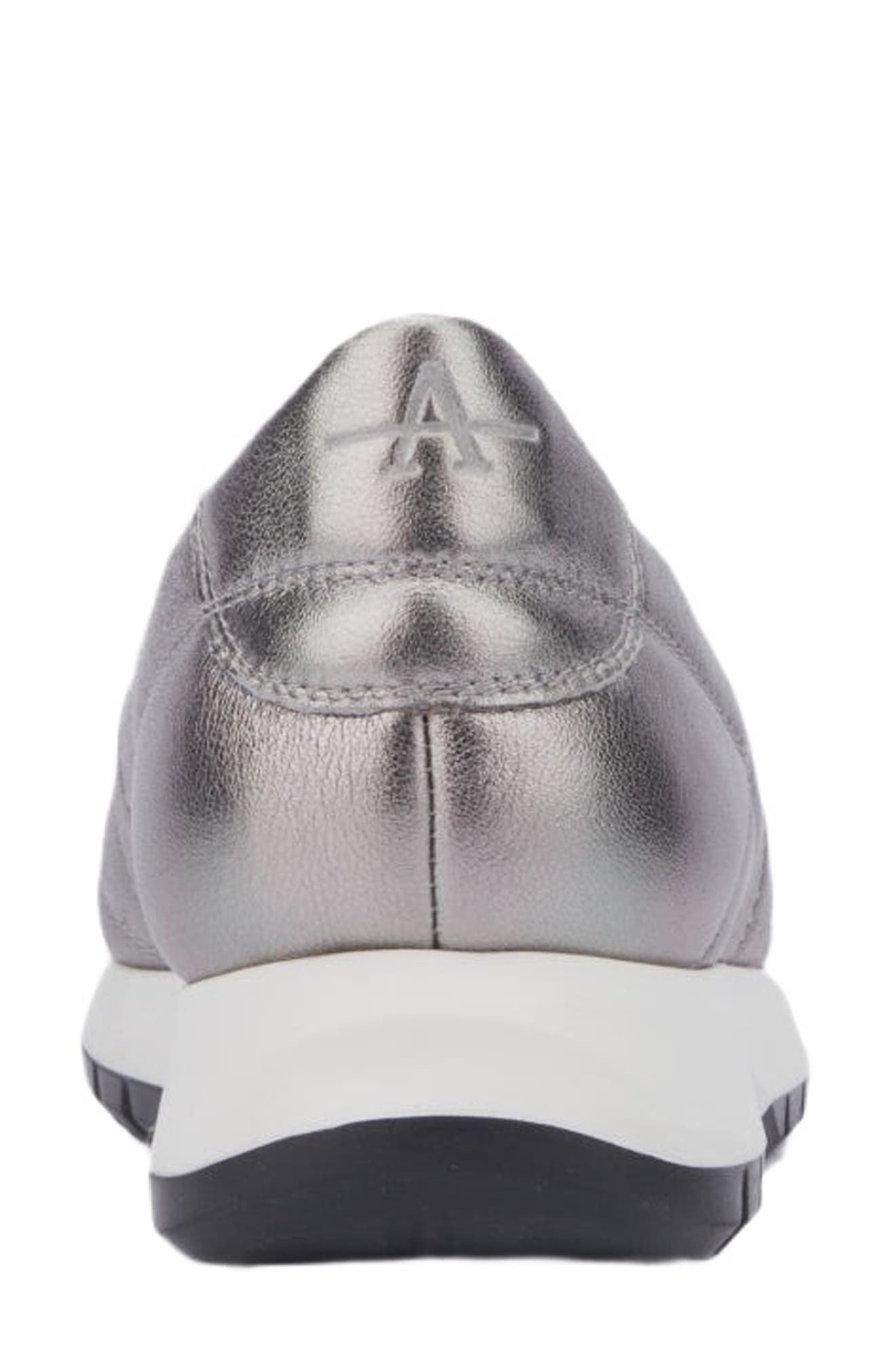 Aquatalia Katya Quilted Weatherproof Slip-On Sneaker, Alternate, color, Silver