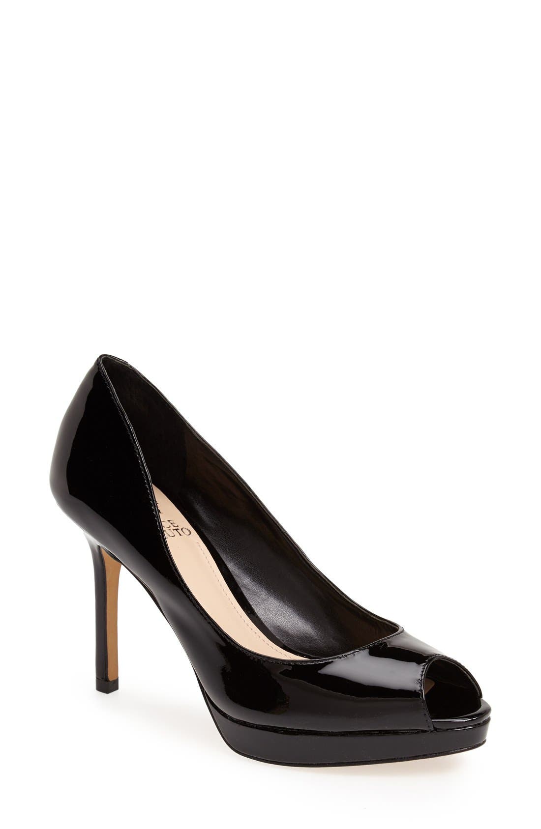 Vince Camuto 'Coper' Peep Toe Leather Pump, Main, color, 
