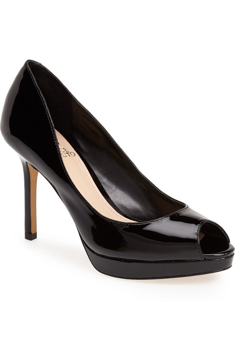 Vince Camuto 'Coper' Peep Toe Leather Pump, Main, color,