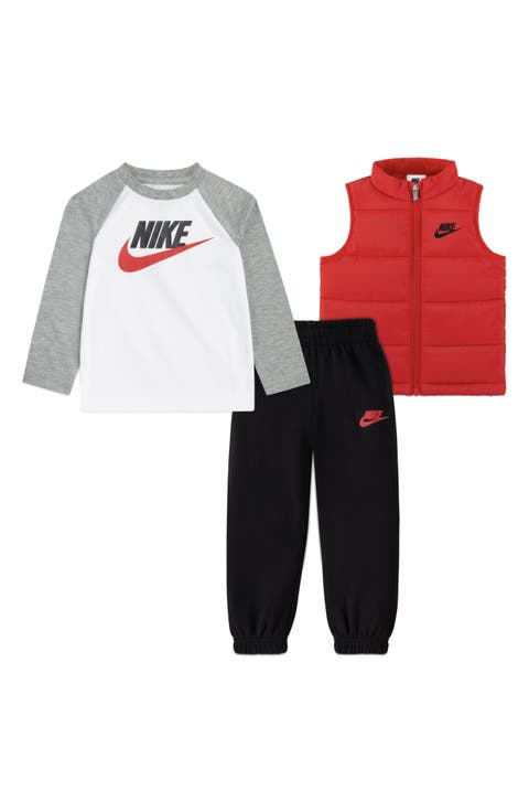 Kids' Logo Puffer Vest, Logo T-Shirt & Fleece Joggers Set (Toddler)