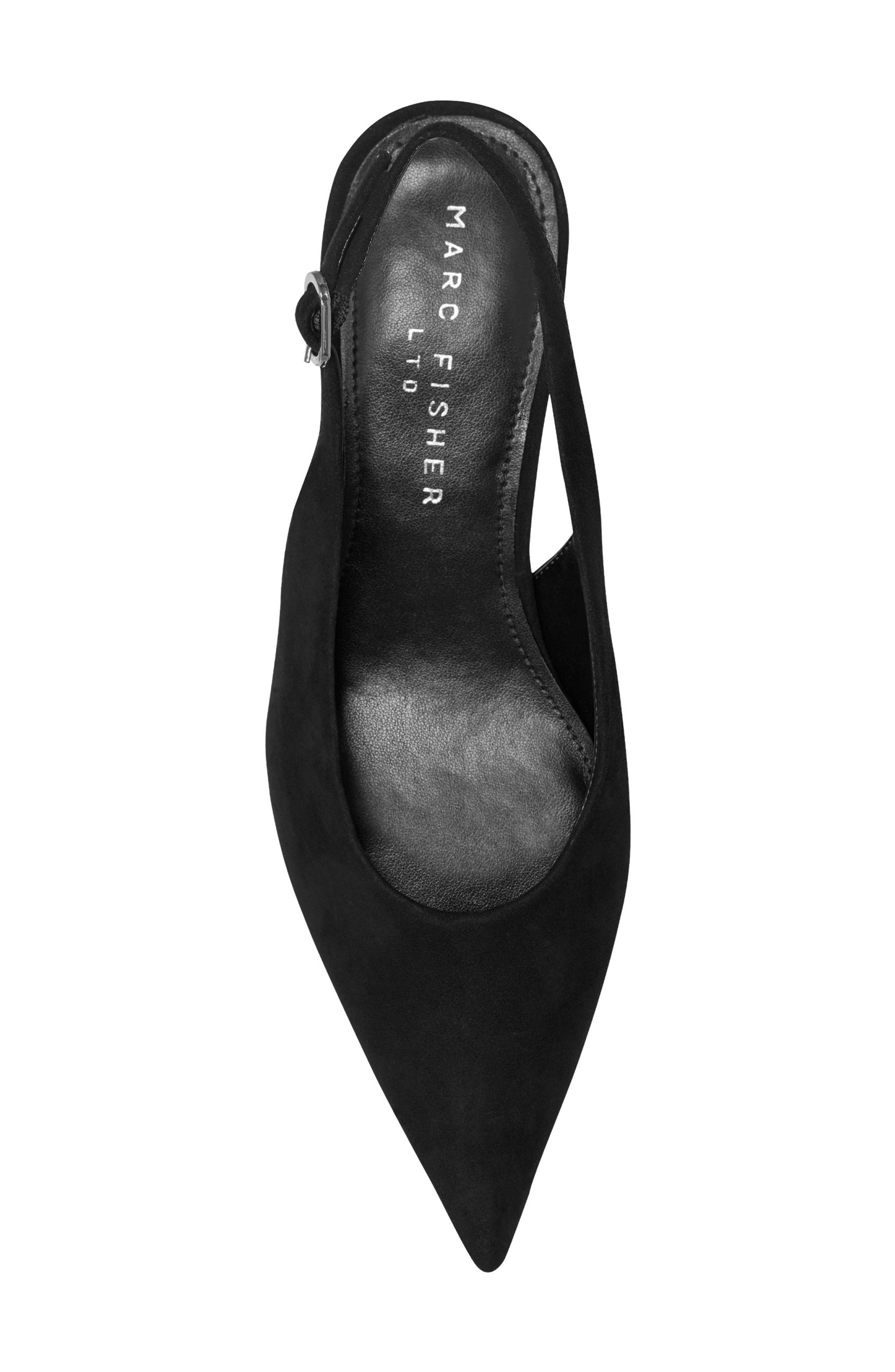 Reynna Pointed Toe Slingback Pump, Alternate, color, BLACK SUEDE