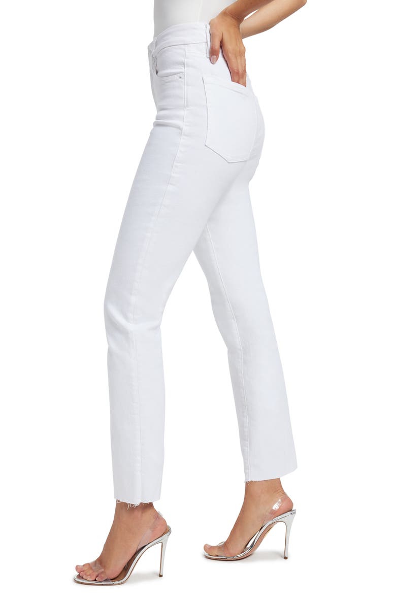Good American Good Straight High Waist Raw Hem Straight Leg Jeans, Alternate, color, 