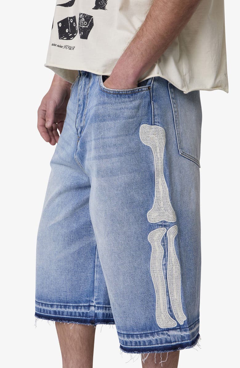 mnml Ultra Baggy Bone Denim Shorts, Alternate, color,