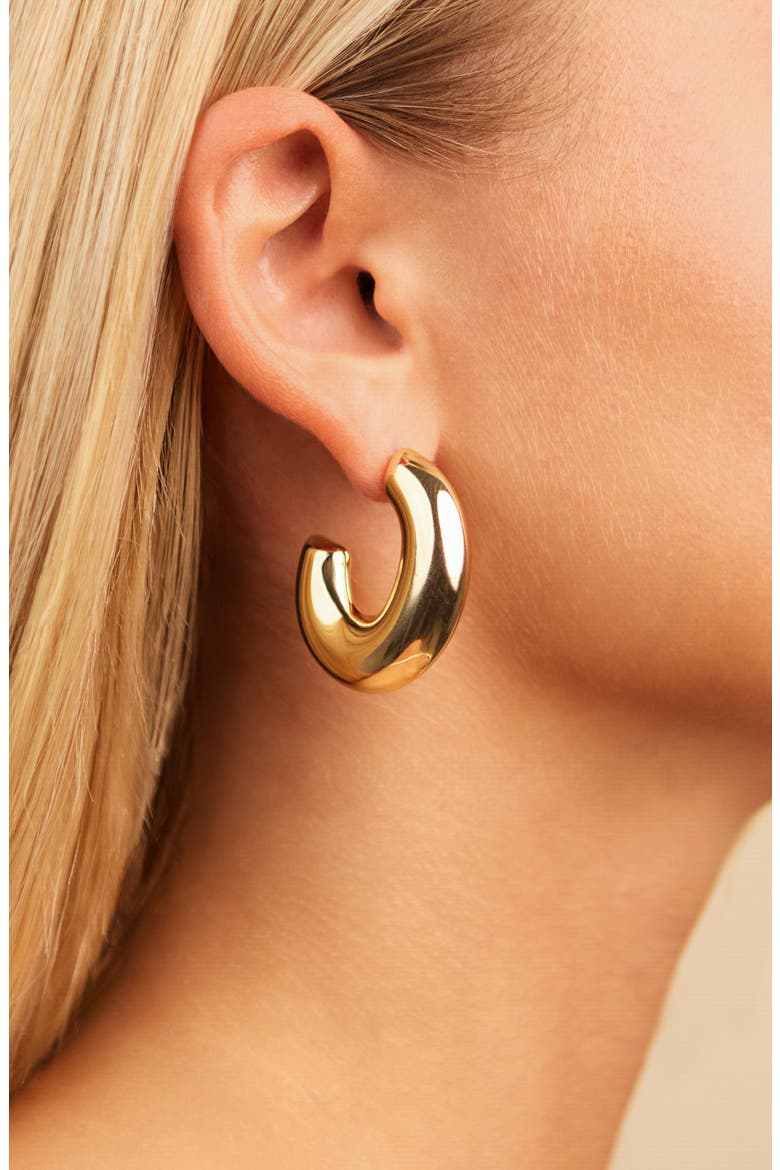 Avril Hoop Earrings, Alternate, color, GOLD