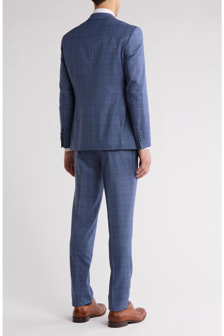 Plaid Blue Wool Blend Suit, Alternate, color, GREY