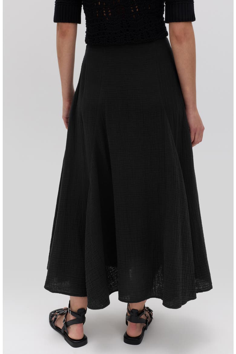 Cotton Maxi Skirt, Alternate, color, BLACK
