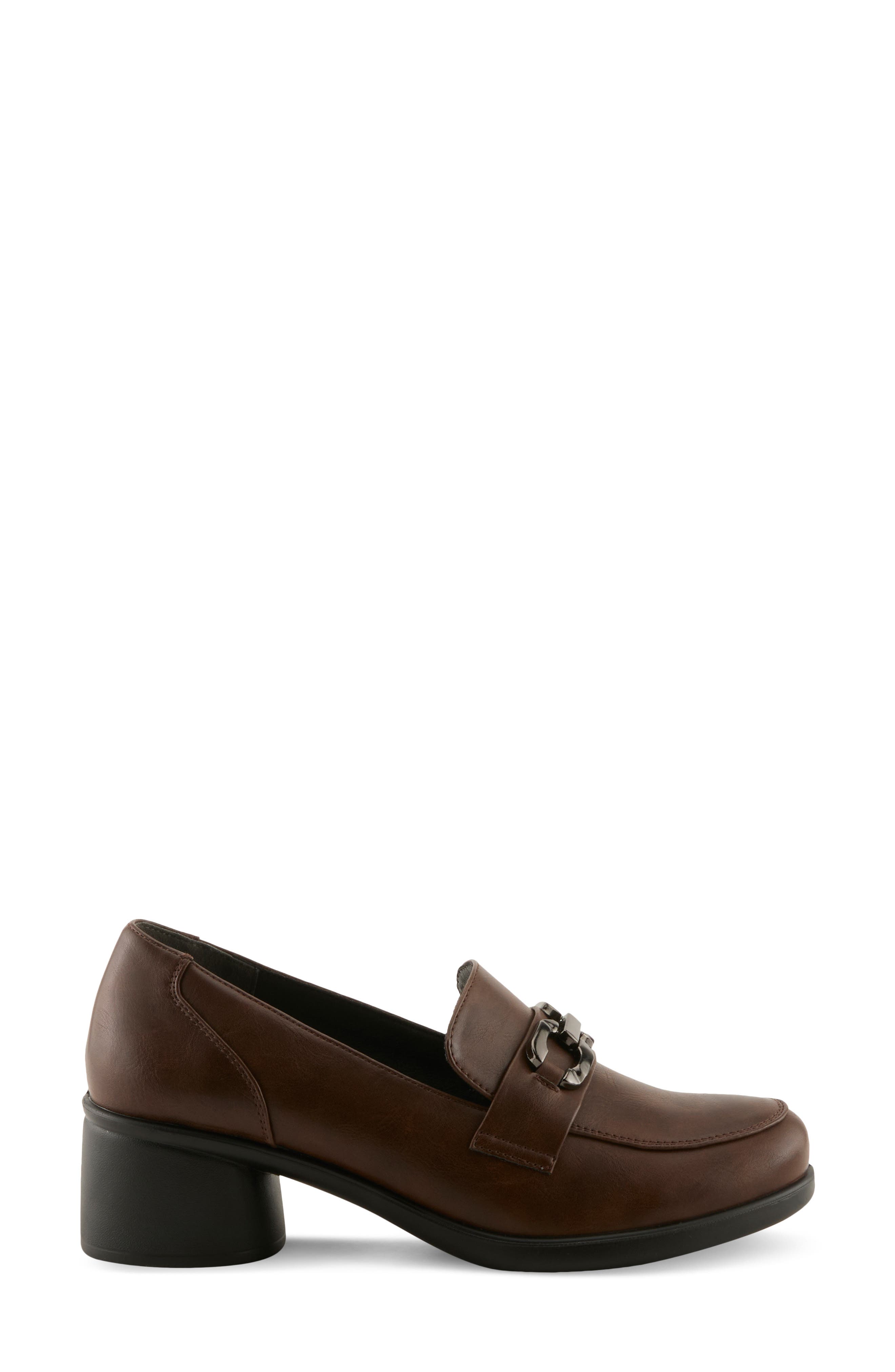 Calderoni Loafer Pump, Alternate, color, BROWN