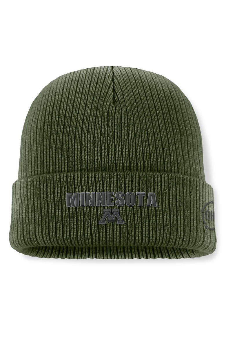 Men's Top of the World Green Minnesota Golden Gophers OHT Military Appreciation Badge Cuffed Knit Hat, Main, color, Green