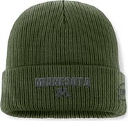TOP OF THE WORLD Men's Top of the World Green Minnesota Golden Gophers OHT Military Appreciation Badge Cuffed Knit Hat