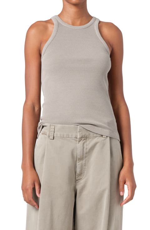 AGOLDE 売れ筋商品|||アゴルド Tシャツ トップス レディース Bodysuits Grey AGOLDE Bianca Ribbed Tank Top | Grey | FARFETCH