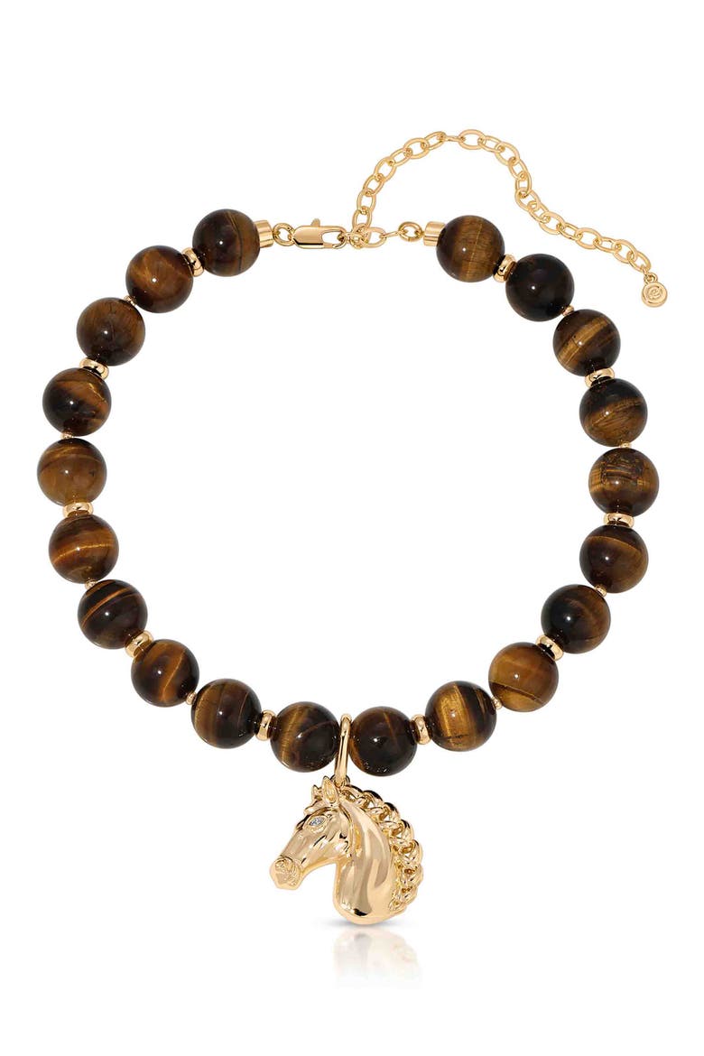 Stallion Tiger's Eye Beaded Necklace, Main, color, TIGERS EYE