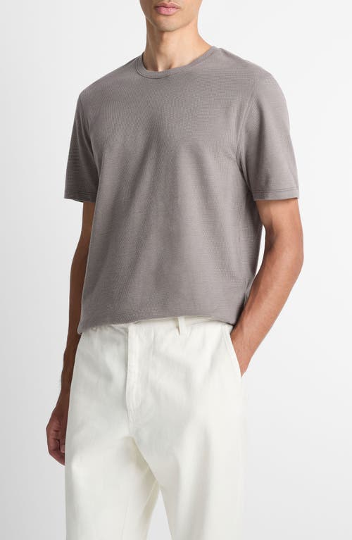 Vince Birdseye Jacquard Short Sleeve Tee In Gray