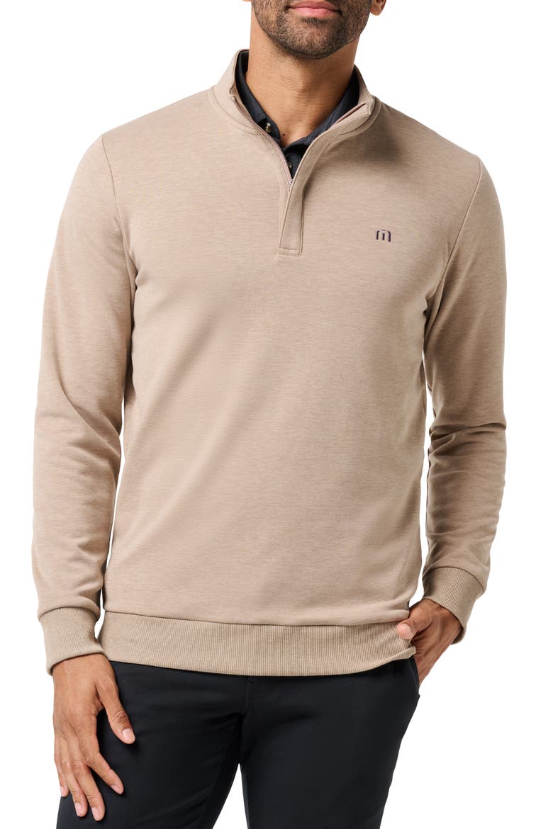 Cloud 2.0 Quarter Zip Pullover, Main, color, HEATHER PORTABELLA BROWN