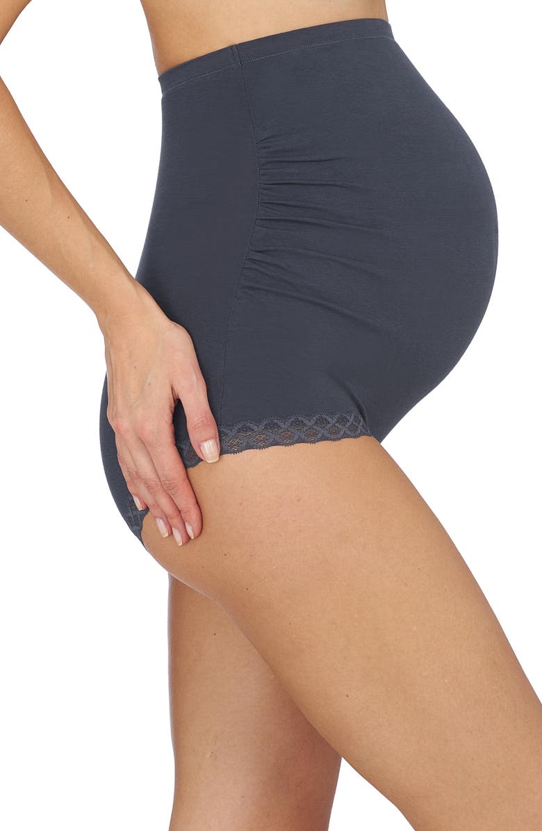 Natori Bliss Cotton Full Panel Maternity Boyshort, Alternate, color, Ash Navy