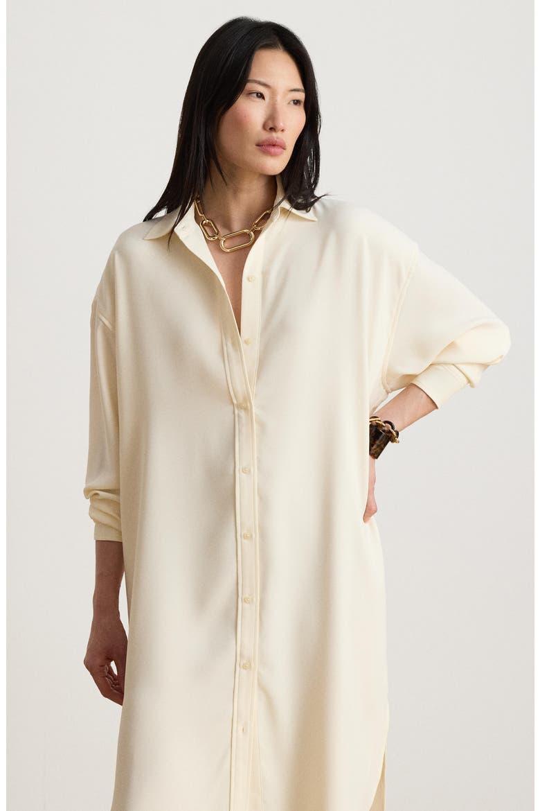 Georgette Midi Shirtdress, Alternate, color, WINTER CREAM IVORY