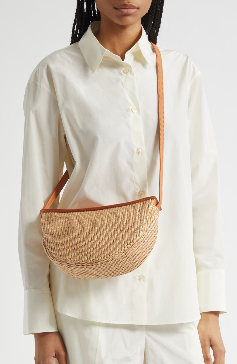 Mansur Gavriel Moon Raffia Sling Bag, Alternate, color,