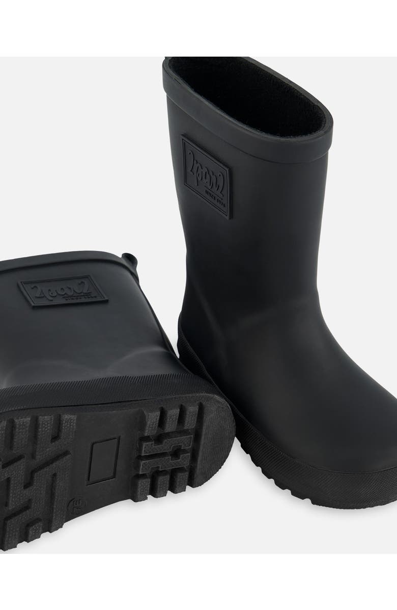 Deux par Deux Gender Inclusive Waterproof Rain Boots in Natural Rubber, Alternate, color, Black