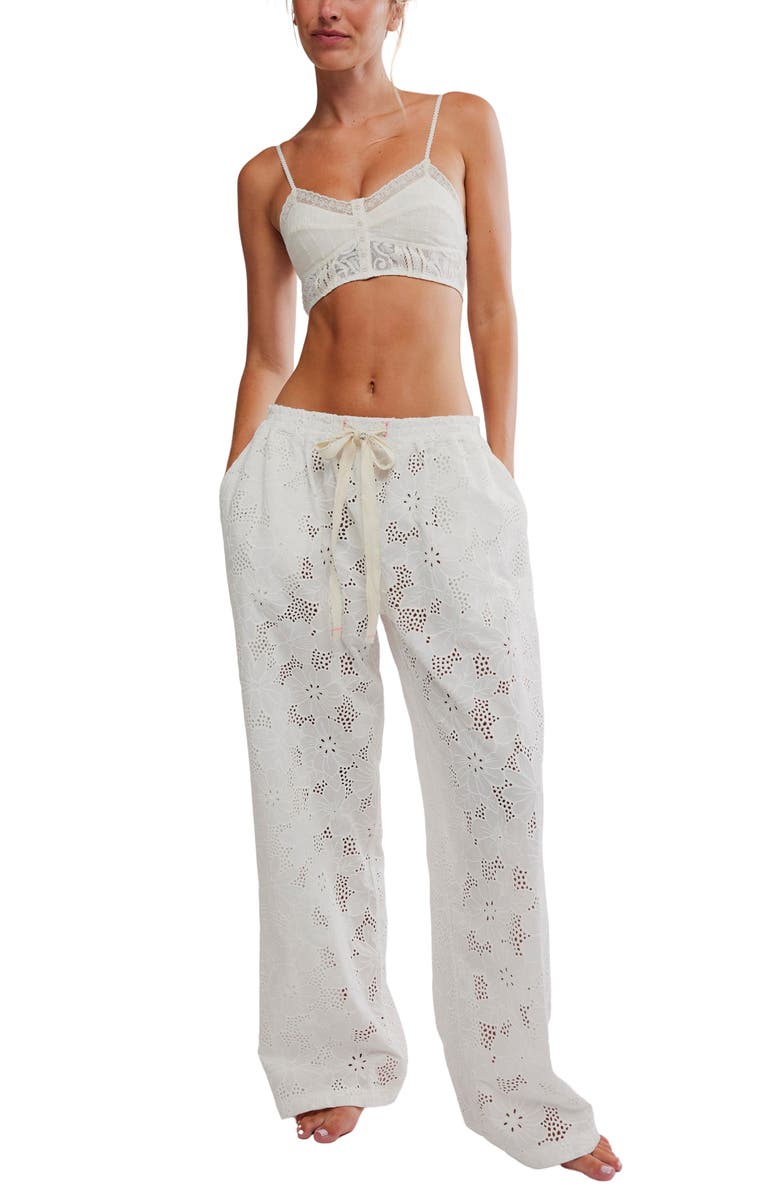 Free People Day Drift Eyelet Pajama Pants, Alternate, color, 