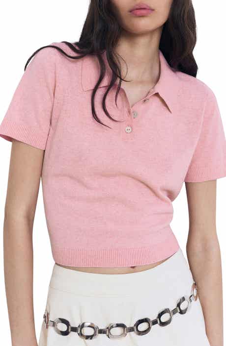 MANGO Cielo Short Sleeve Polo Sweater