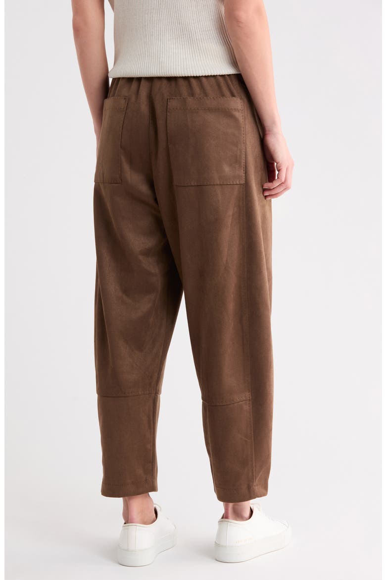 Faux Suede Barrel Pants, Alternate, color, BARK
