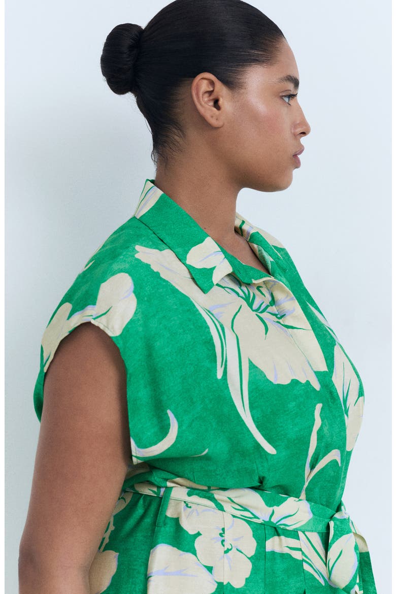 Pleated Belted Shirtdress, Alternate, color, GREEN