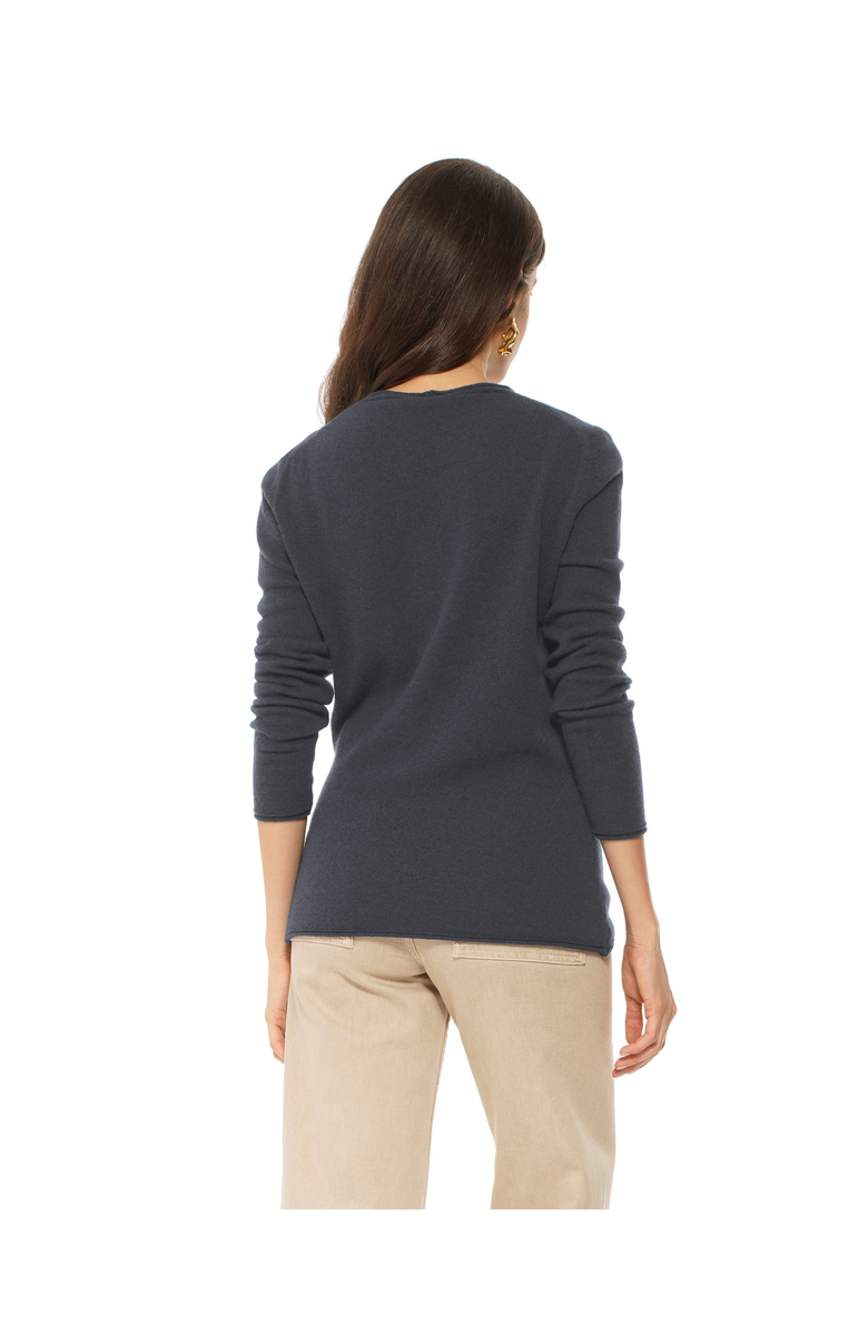 Monticelli Cashmere Ultra-Light Cashmere V-Neck Sweater, Alternate, color, Charcoal