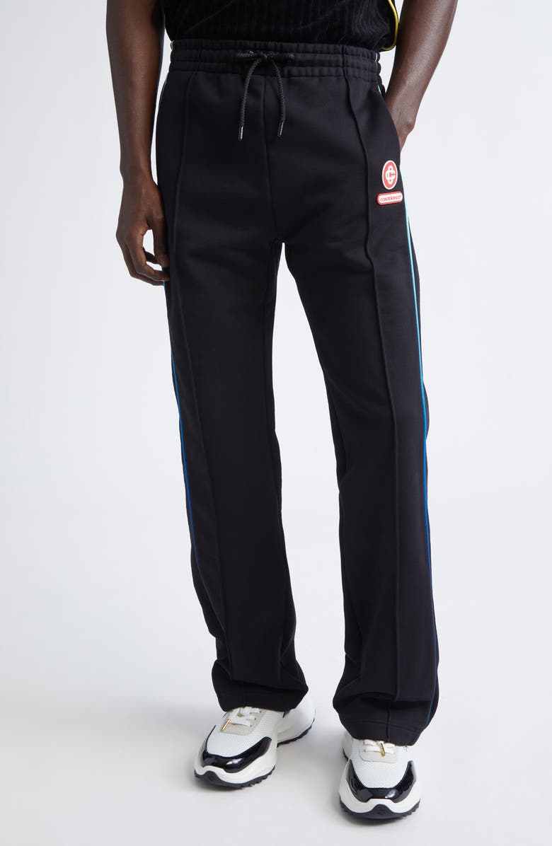 Casablanca Gradient Piping Organic Cotton Drawstring Pants, Main, color, Black