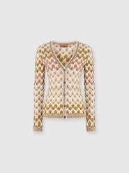 Missoni Slim Viscose Lamé Cardigan With Lace Motif