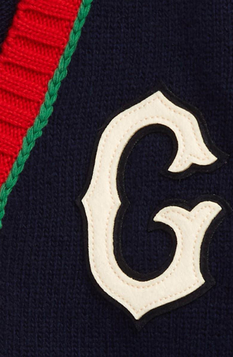 Gucci Wool Varsity Cardigan, Alternate, color,