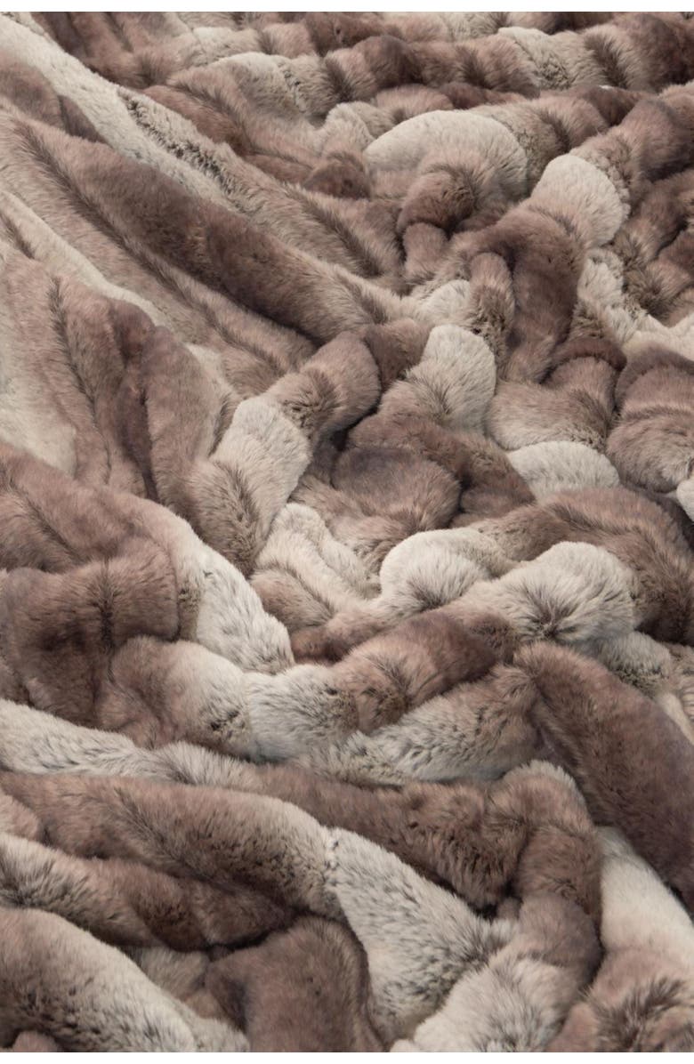 Sea to Me Mount Shasta Faux Fur Throw Blanket, Alternate, color, Brown / Beige